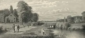 Village Landscape Photography Drucke: The village stream
