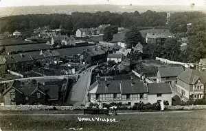 Somerset Drucke: Der Dorf, Aufwärts, Weston-Super-Mare, England