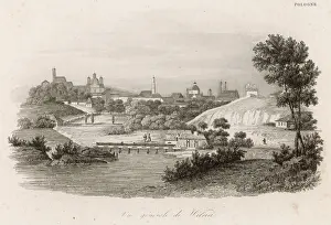 Drucke von Allgemeiner Blick auf die Stadt bei einer Zeit, als sie Teil Polens war Litauen Drucke: Vilnius, Litauen