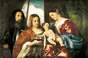 Titian Oil On Canvas Drucke: Virgin and Child with saint