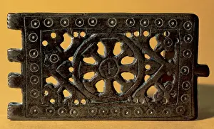 Ancient Spanish Art Drucke: Visigothic Art. Spain. Rectangular copper buckle