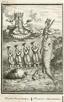 India Historical Images Drucke: Visnu First Avatar