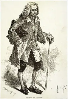 French Philosopher Images Drucke: Voltaire Barbant