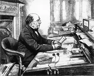 19th Century History Drucke: W H Smith at his Desk