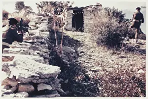 Drucke von Fotografie: Auf Warten auf den Hase zu entkommen Aus einem Album von 101 Fotografien mit Zeitungskleinanzeigen, 1.Bataillon Middlesex Regiment (Haus des Herzogs von Cambridge), Zypern, 1955-1958 Verwandte Bilder Drucke: Warten auf den Hase zu entfliehen