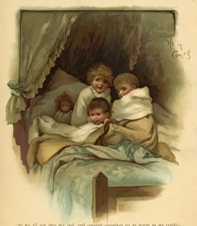 Victorian Christmas Scene Drucke: Waiting for Santa