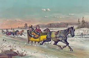 Winter Scene Art Drucke: Waking up the old mare