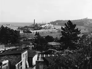 Drucke von Ein schöner Blick auf die Stadt und Hafen von Penarth, Glamorgan-Schiffshire, Wales. Datum: 1950er Jahre Penarth Drucke: Wales/Penarth