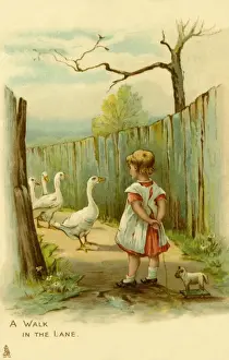 Late 19th Century Images Drucke: A walk in the lane
