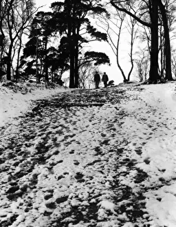 English Countryside Winter Scenes Drucke: Walking in the Snow