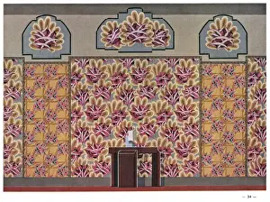 Innenraumbeispiele mit vorgestellten Wandbildern zeigen die Designs des Wandpapiers