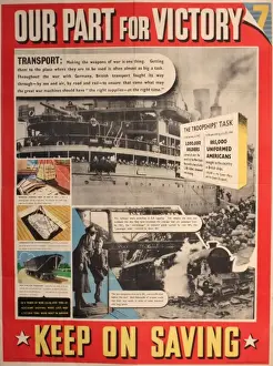 World War Two Posters Drucke: Wartime poster, Keep On Saving