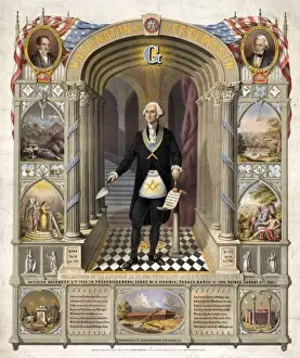 Drucke von Washington als Freimaurer, Datum c 1867 Juni 18 George Washington Drucke: Washington als Freimaurer