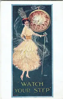 Drucke von Einladungskarten für Watch Your Step von Harry Grattan; eine Revue mit Musik Irving Berlin. Erste Aufführung im Empire Theatre am 4.T Mai 1915 Irving Berlin Drucke: Achte auf deinen Schritt von Harry Grattan
