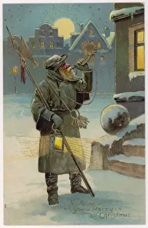 Historical Christmas Customs Drucke: Watchman Waking US Up