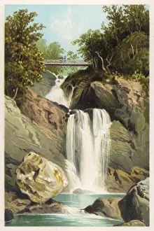 Scotland Historical Landmarks Drucke: Waterfall at Inversnaid