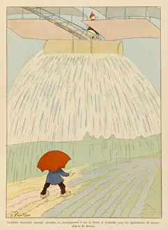 Early Flying Machines Drucke: Watering Crops