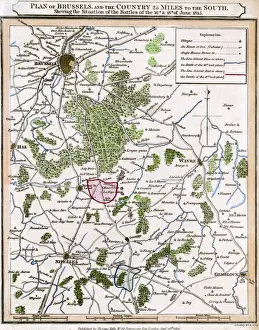 Schlacht Von Waterloo Drucke: Battel von Waterloo-Plan