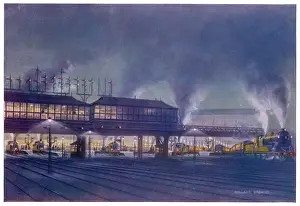 Bahnhof Waterloo Drucke: Wasserloch Bahnhof, Nacht