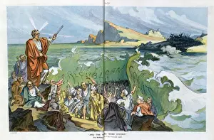 Woodrow Wilson Cartoon Drucke: And the waters were divided