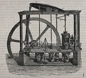 Dampfmaschine von Watt, erste Art der Dampfmaschine.