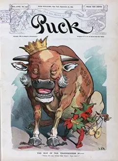 Puck Magazine Art Drucke: The way of the transgressor is -