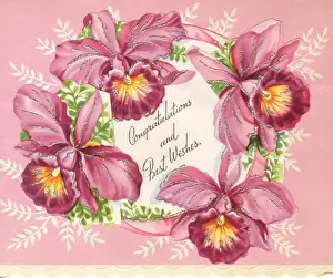 Purple Iris Flowers Drucke: Wedding Day card (front)