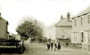 Drucke von Romseystraße in Kings Sombourn bei Stockbridge in Winchester im Land Hampshire im Vereinigten Königreich Winchester Drucke: Romseystraße