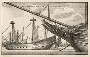 Vintage Nautical Artwork Drucke: West India Comp. Ships