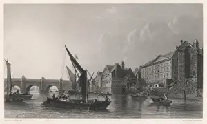 Drucke von Königstraße Brücke 1745 Canaletto Drucke: Westminsters Brücke 1745