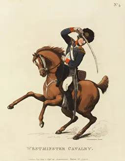 Drucke von Westminster-Kavallerie. Aquatint von und nach Thomas Rowlandson, um 1799 (c) Thomas Rowlandson Drucke: Westerlich Rittergarde