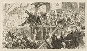 Victorian Era Politics Cartoon Drucke: Westminster Election / Fox