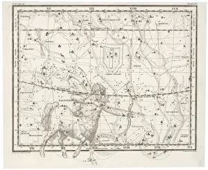 Antique Astronomy Prints Drucke: Whittaker Star Map 20