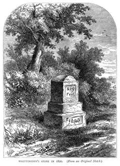 London Historical Sites Drucke: Whittington Stone