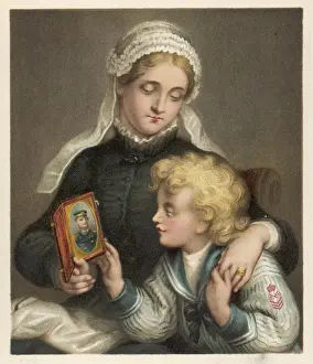 Vintage Nautical Prints Drucke: A Widow and her Son