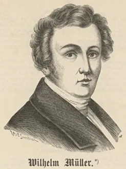 19th Century Literary Figure Drucke: Wilhelm Muller - 1