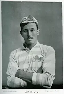 Drucke von Wilhelm Elton Tucker (1872-1953), geboren in Bermudien, Rugbyunionspieler für die Universität von Cambridge, das George's Krankenhaus und Blackheath sowie England Bermuda Drucke: Willy Elton Tuckner, Rugbyspieler