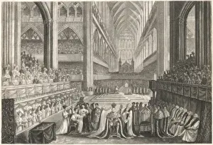 Westminster Abbey Coronation Drucke: William IV Crowned