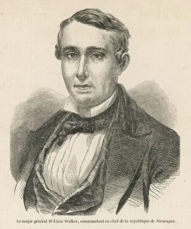 Drucke von WILHELM WALLKER Amerikanischer Abenteurer Präsident von Nicaraguna endlich erschossen nach einem beeindruckenden Karriere Nicaragua Drucke: Wilhelm Walker