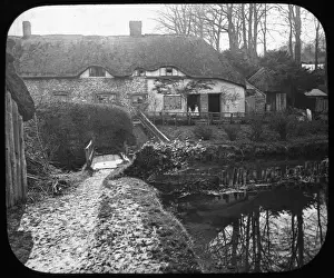 Thatched Cottages UK Drucke: (On the Wiltshire Avon