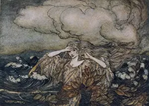 Historical Female Figure Drucke: Wind & Waves Rackham