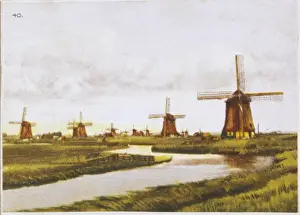 Historic Windmill Scene Drucke: Windmill, Schermenpolder