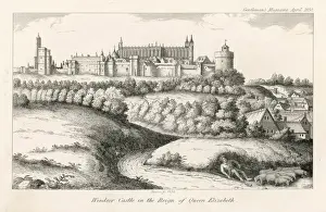 Historic Windsor Castle Images Drucke: Windsor in C16