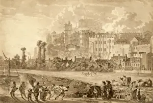 Historical Castles In England Drucke: Windsor by Sandby