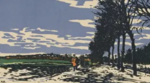 Bare Trees In Snow Drucke: Winter by Adrian Hill