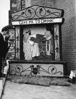 Derbyshire England Landmarks Drucke: Wirksworth Well Dressing