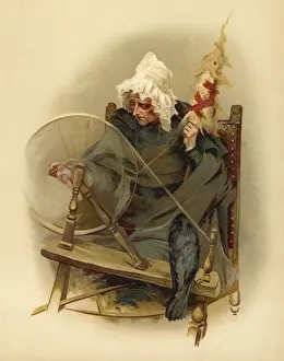 Vintage Style Illustrations Drucke: Witch and Crow