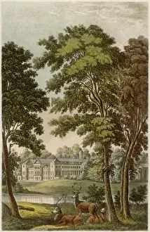 Bedfordshire Drucke: Woburn Abbey / Ackermann