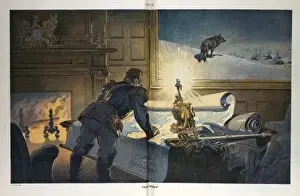 German Emperor Cartoon Drucke: The wolf