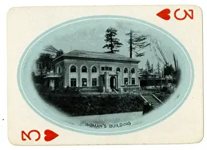 Vintage Playing Cards Drucke: Womans Building